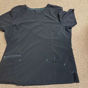 Women's Black‎ V-Neck Scrub Top Xl